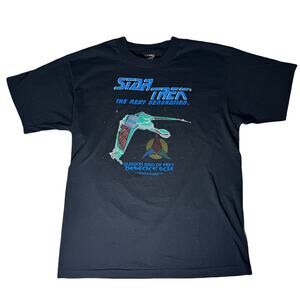 Vintage 90s Star Trek Klingon Bird of Prey 1991 Single Stitch Space T-Shirt M/L